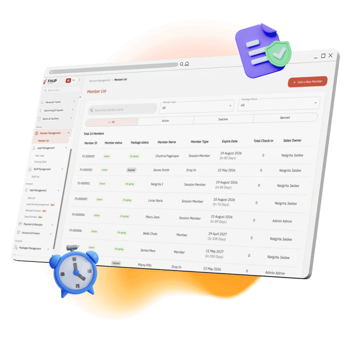 FitUP Manager — ระบบจัดการสมาชิกฟิตเนส
